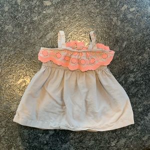 Old Navy Baby Gray & Pink Eyelet Dress